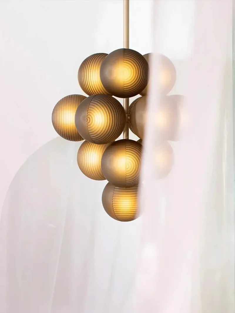 Lampe de Table Violette en Grappe de Raisins - Style Rétro