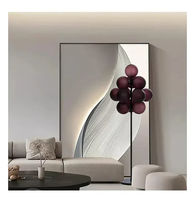 Lampe de Table Violette en Grappe de Raisins - Style Rétro