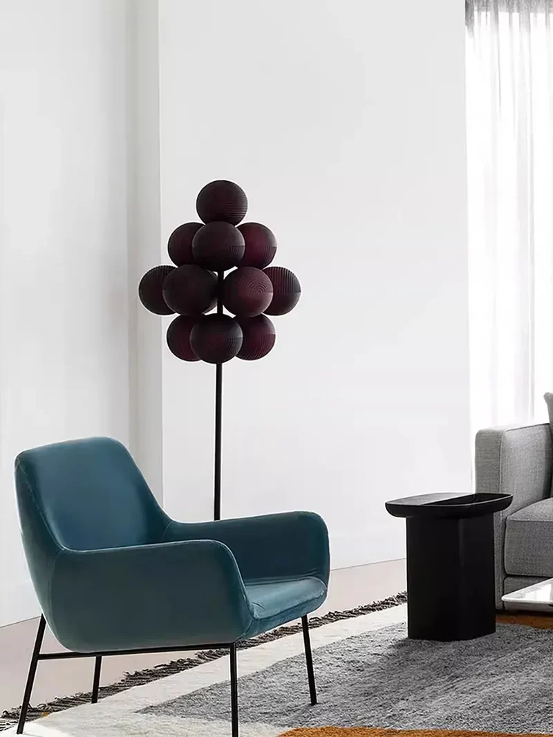 Lampe de Table Violette en Grappe de Raisins - Style Rétro