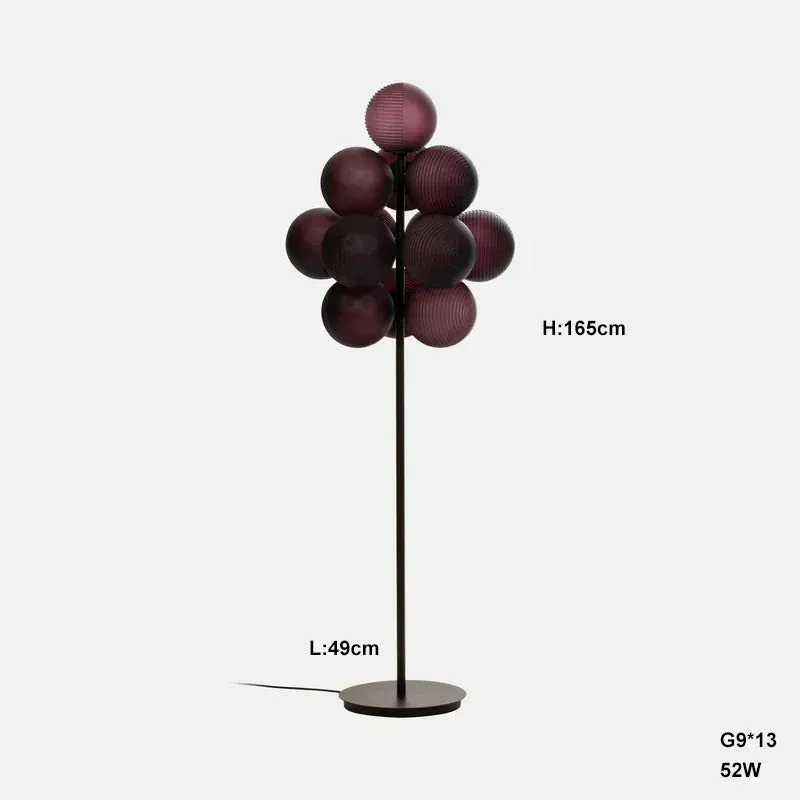 Lampe de Table Violette en Grappe de Raisins - Style Rétro