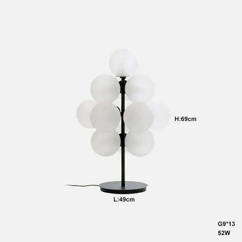 Lampe de Table Violette en Grappe de Raisins - Style Rétro