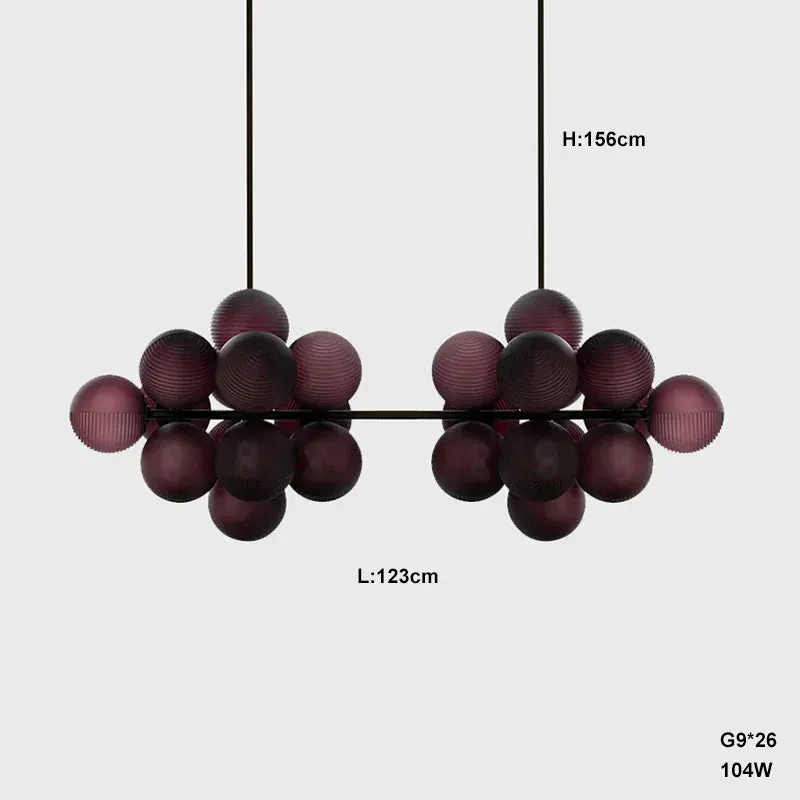 Lampadaire Violet en Grappe de Raisins - Style Rétro