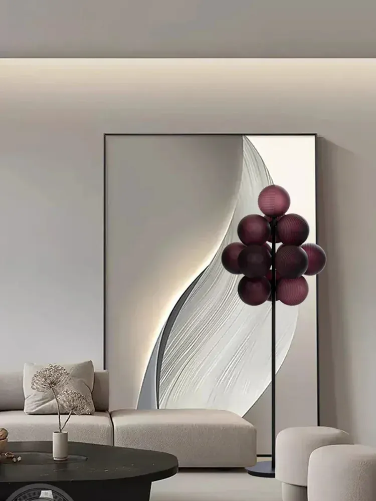 Lampadaire Violet en Grappe de Raisins - Style Rétro