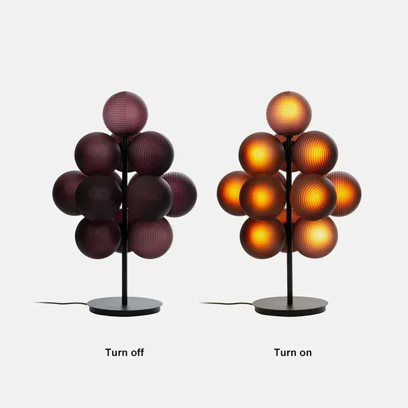 Lampadaire Violet en Grappe de Raisins - Style Rétro