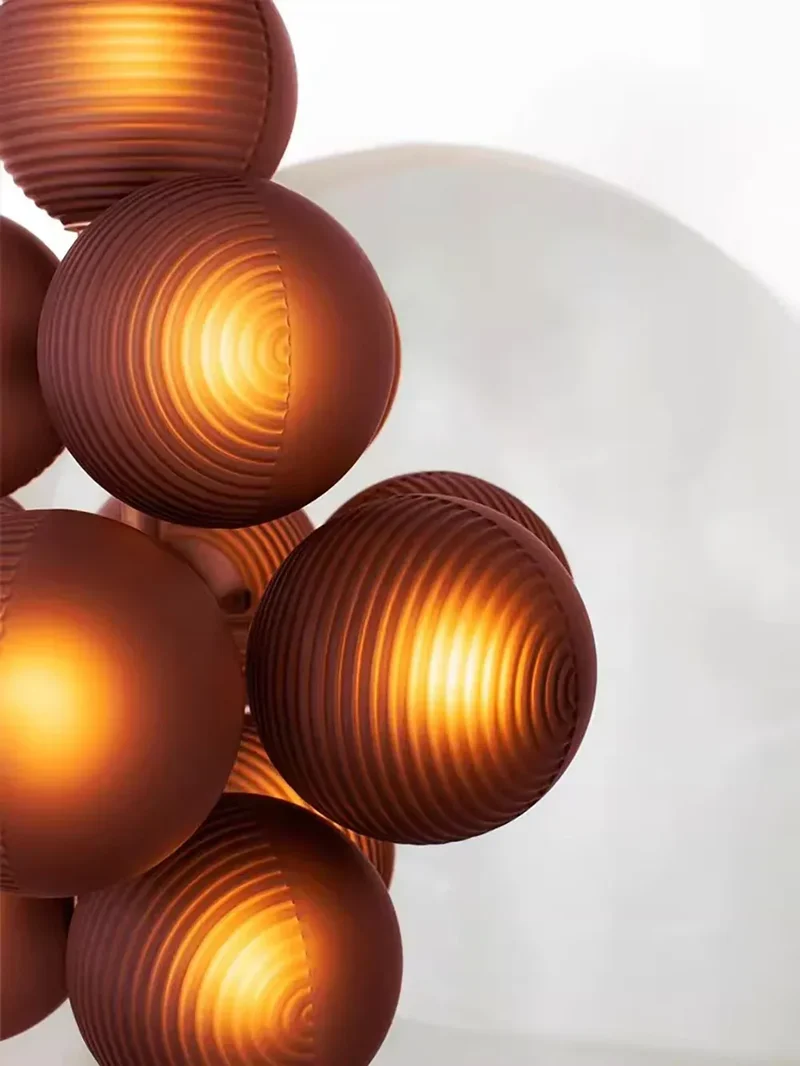 Lampadaire Violet en Grappe de Raisins - Style Rétro