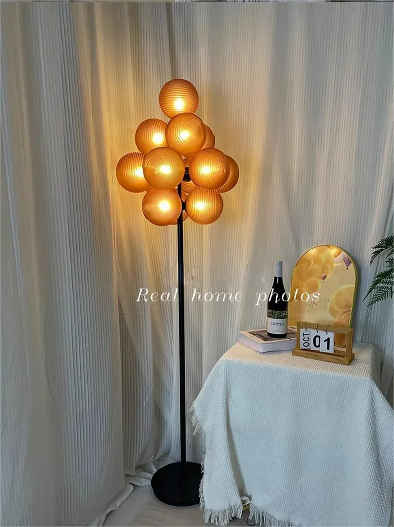 Lustre Blanc en Grappe de Raisins - Style Rétro