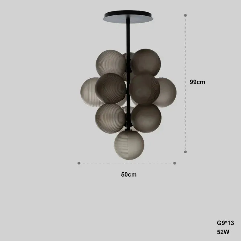 Lustre Noir en Grappe de Raisins - Style Rétro
