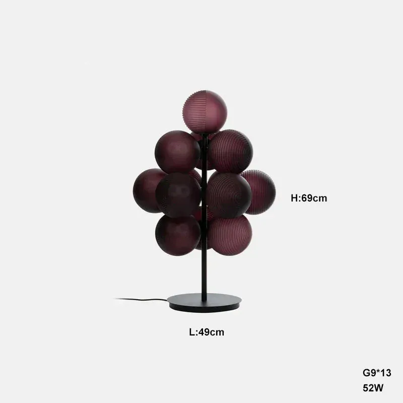 Lustre Noir en Grappe de Raisins - Style Rétro
