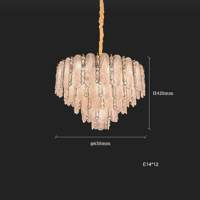 Grand Lustre en Verre Blanc Pour Salle