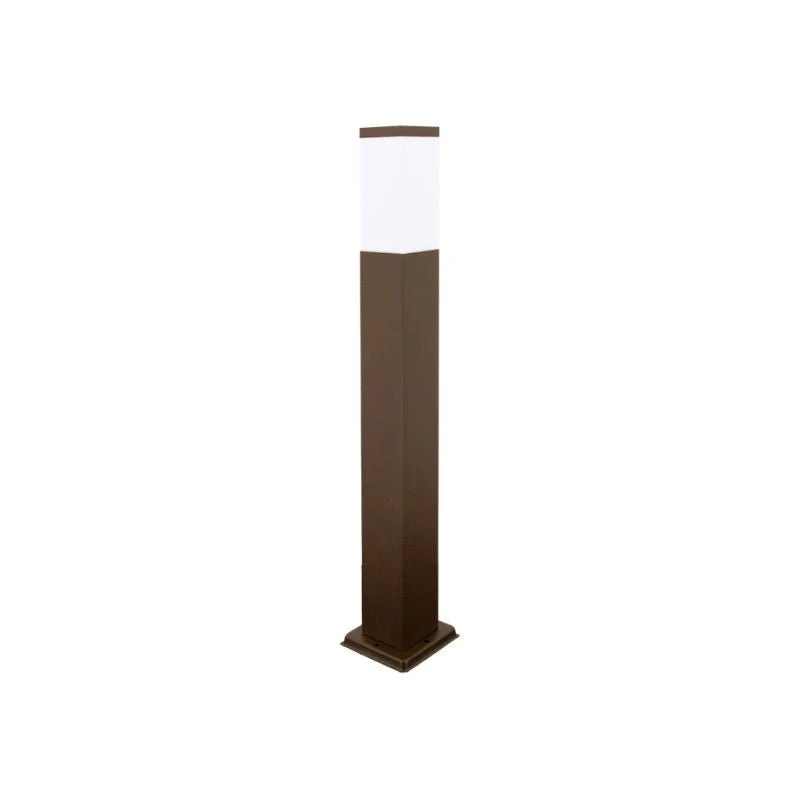 Borne de Jardin 80cm Carré Marron pour Ampoule E27