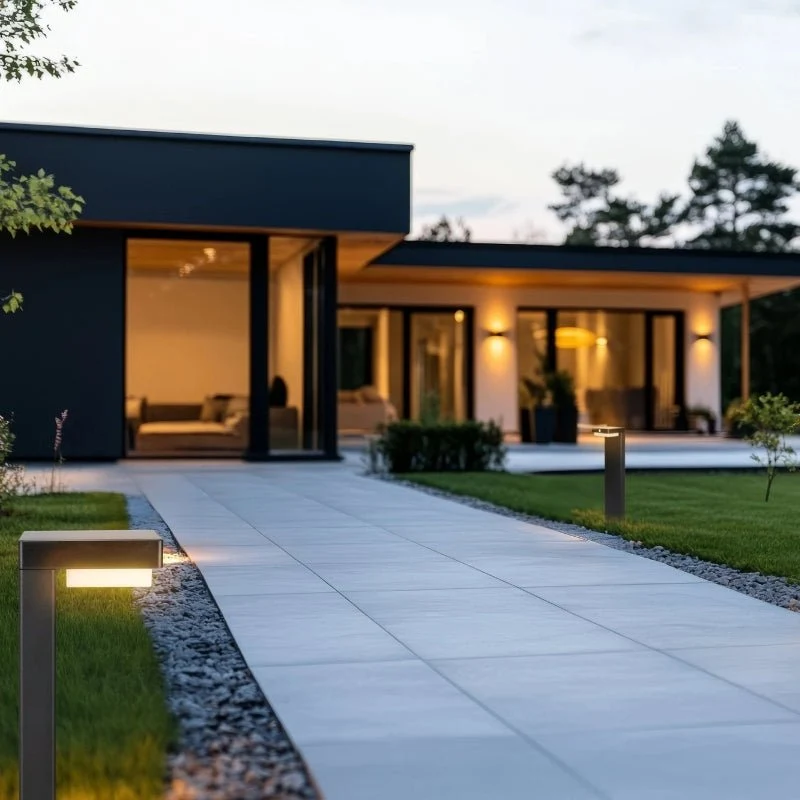 Borne de Jardin Solaire à Piquer 220lm USB-C Carré IP54 Noir