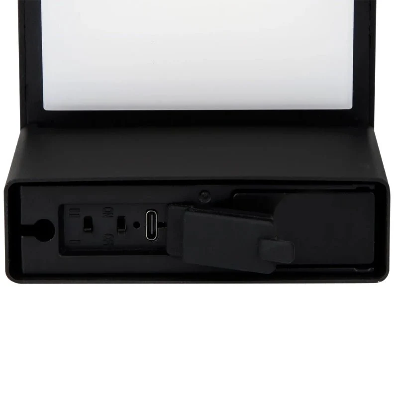 Borne de Jardin Solaire à Piquer 220lm USB-C Carré IP54 Noir
