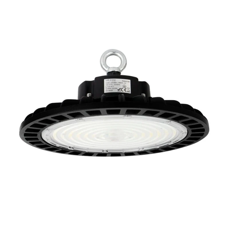 Cloche LED industrielle UFO 150W 175lm/W 120° IP65 CRI80 Noir DALI-2