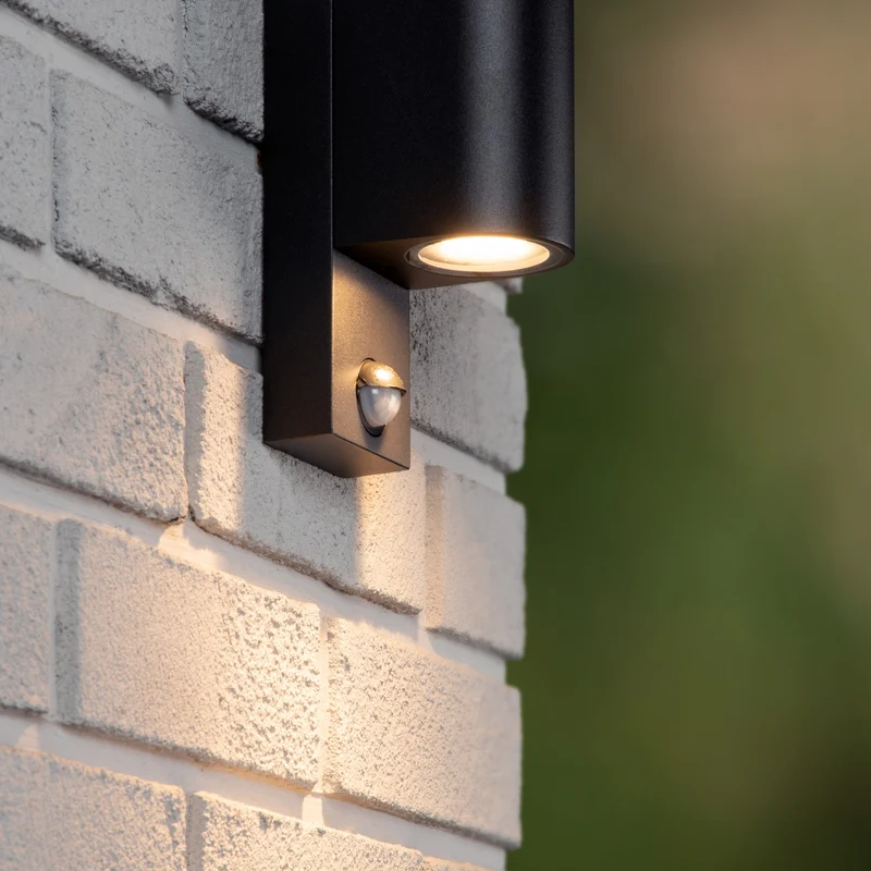 Lucide Zaro Outdoor Wall Light with Full-Range Sensor