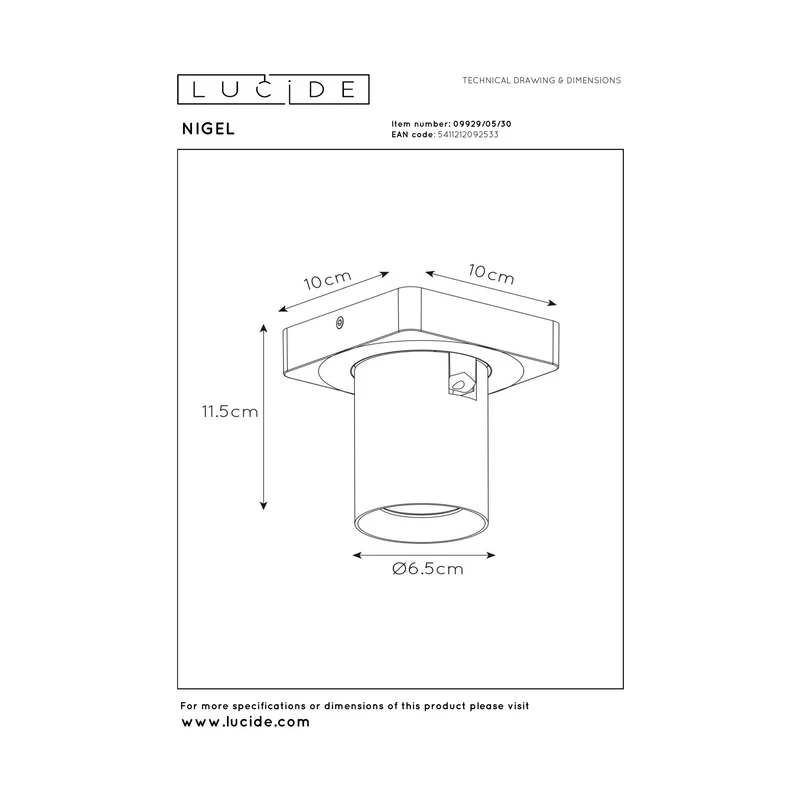 Lucide Nigel Ceiling Spotlight