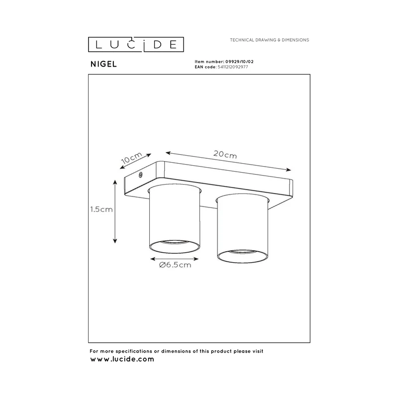 Lucide Nigel Ceiling Spotlight