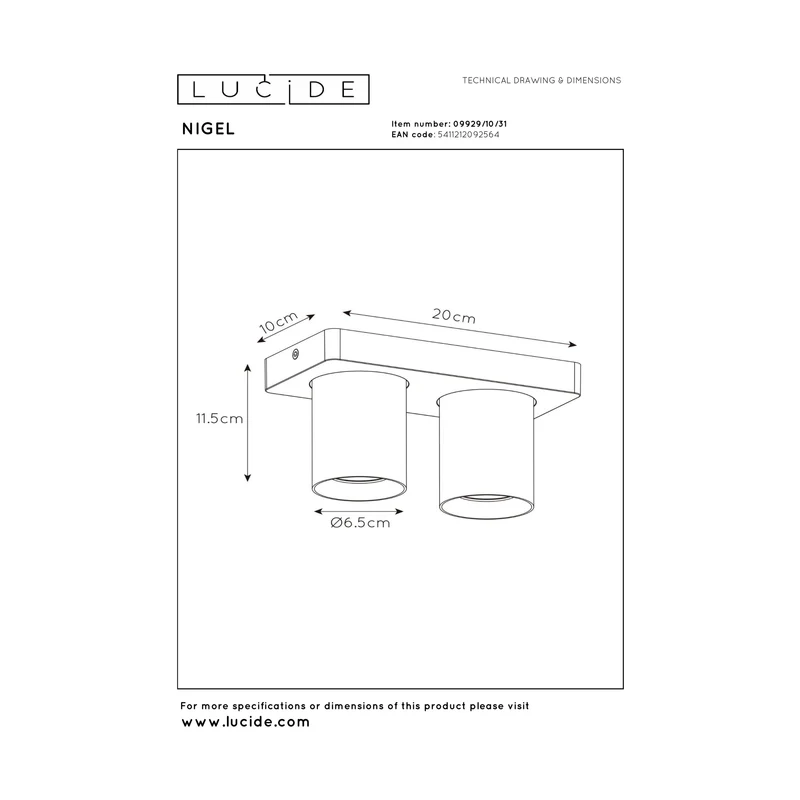 Lucide Nigel Ceiling Spotlight