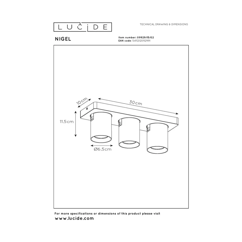 Lucide Nigel Ceiling Spotlight