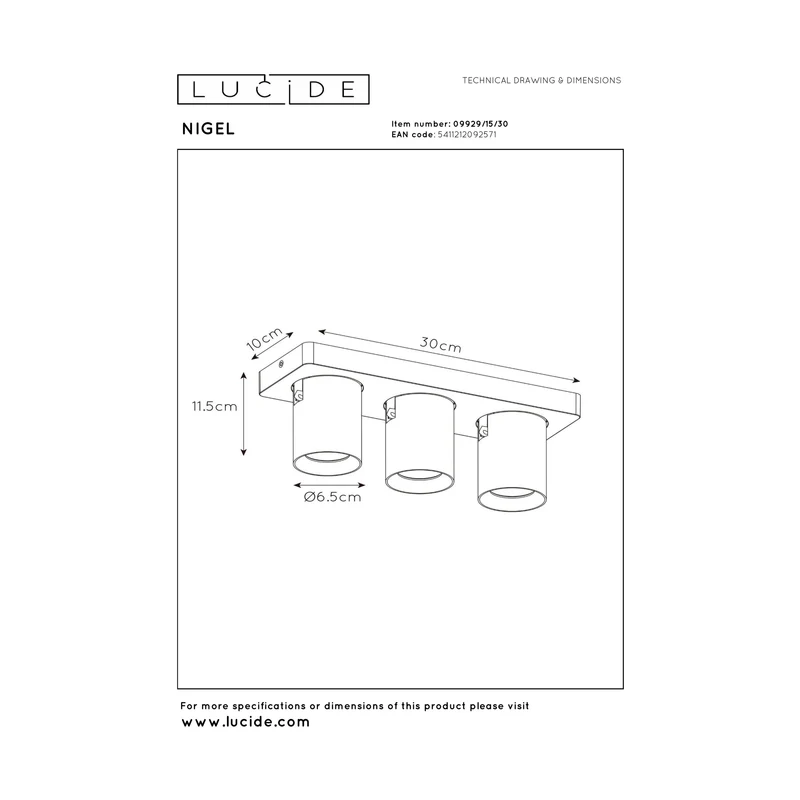 Lucide Nigel Ceiling Spotlight