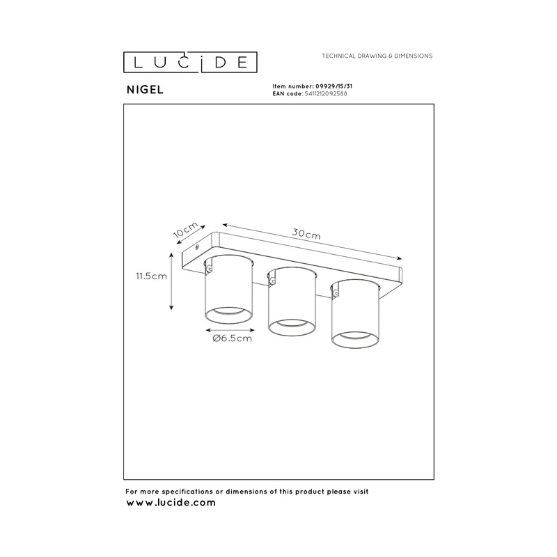 Lucide Nigel Ceiling Spotlight