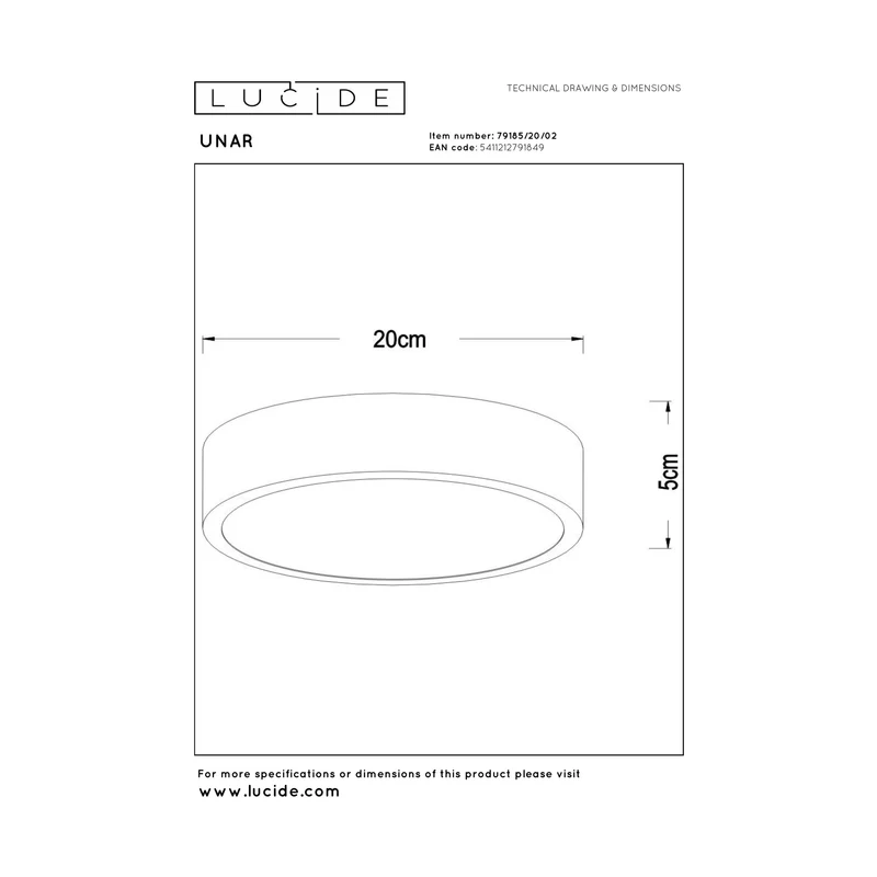 Lucide Unar Flush Ceiling Light