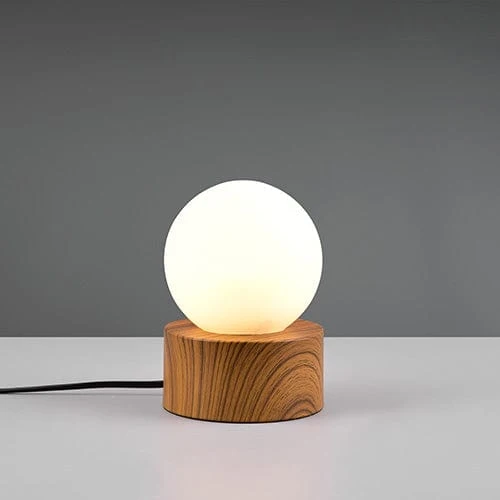 Lampe Chevet Bois Et Boule Blanche