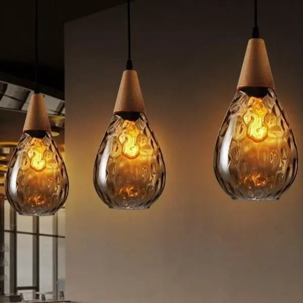 Lampe Suspendue Industrielle En Verre Soufflé