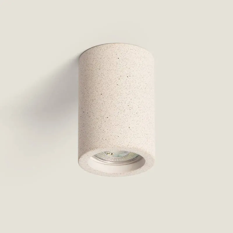 Plafonnier ciment beige industriel minimaliste