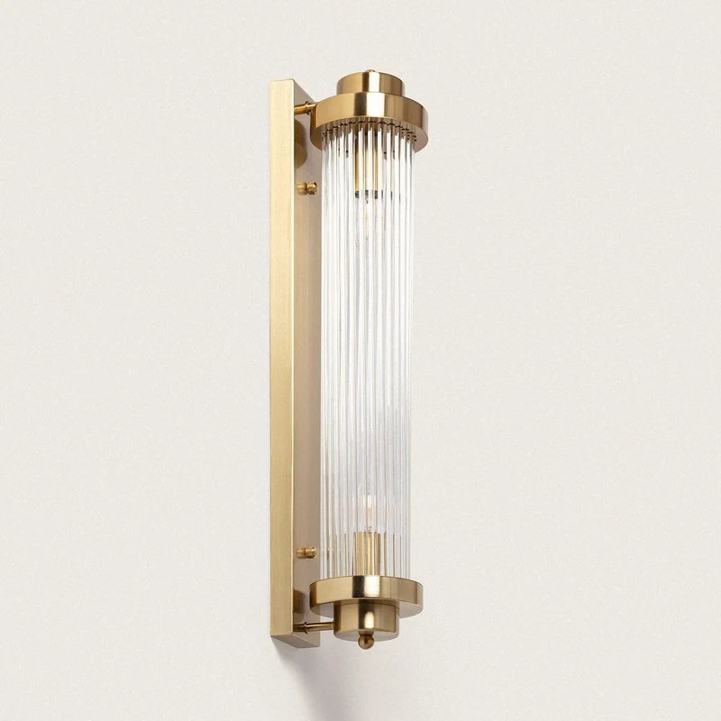 Lampe Murale Moderne Dorée en Verre