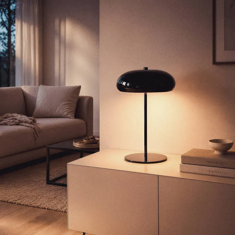 Lampe en métal noir brillant au style rétro vintage
