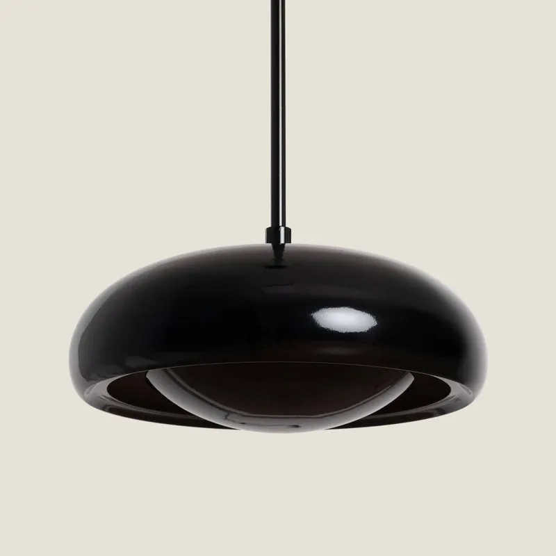 Suspension en métal noir brillant au style rétro vintage