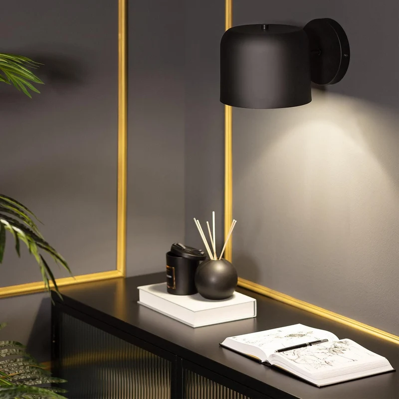 Lampe murale en Métal Noir Mat