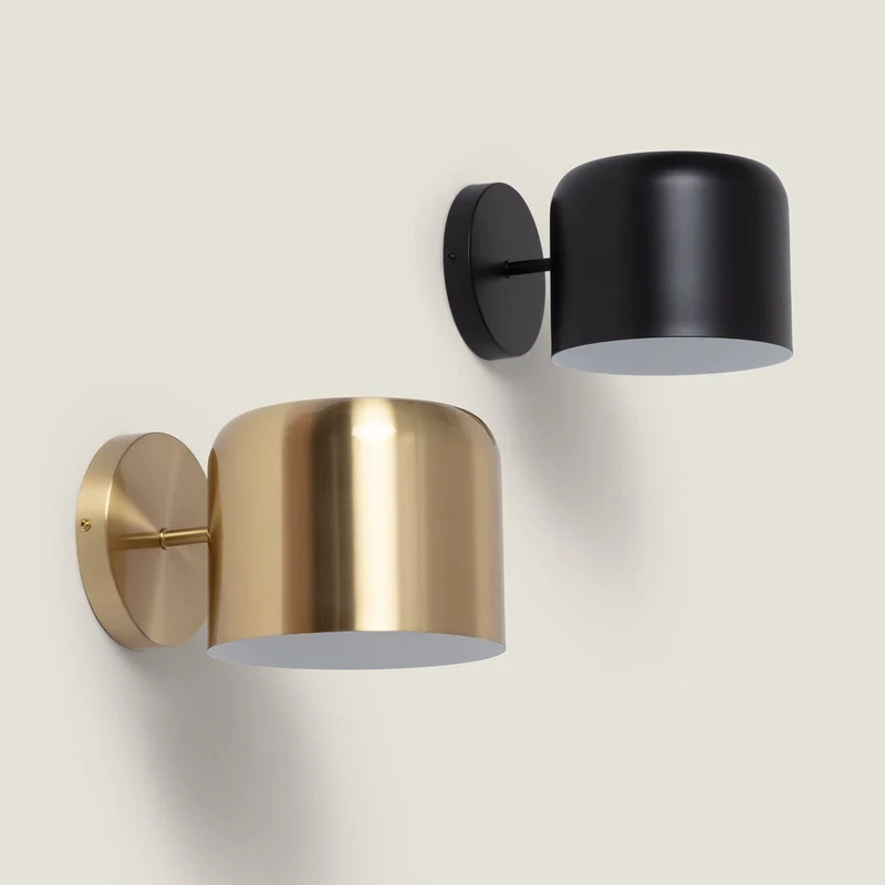 Lampe murale en Métal Noir Mat