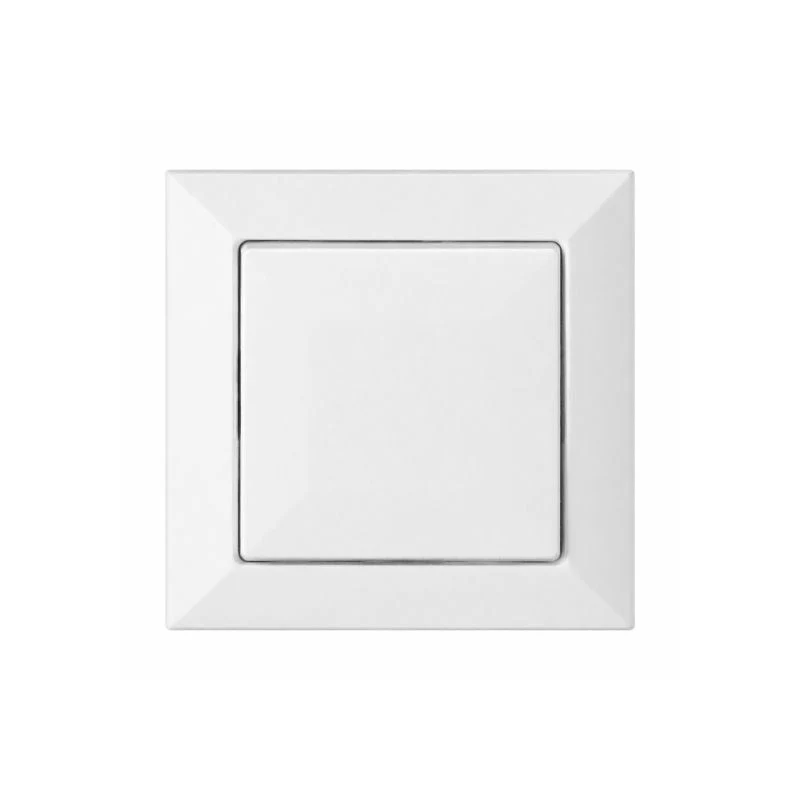Interrupteur Mural Simple Encastré 10A + Plaque de Finition Simple - Blanc mat