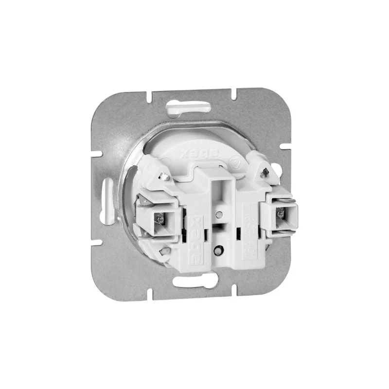 Prise Encastrée 2P+T 16A 250V + Plaque de Finition Simple - Blanc