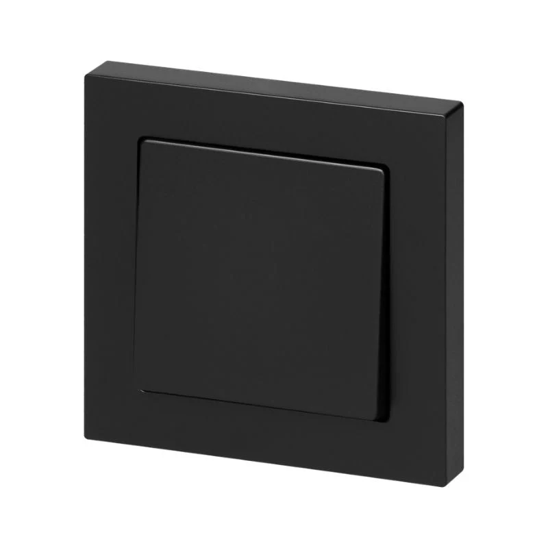 Interrupteur Simple Encastré 10A 250V + Plaque de Finition Simple - Noir