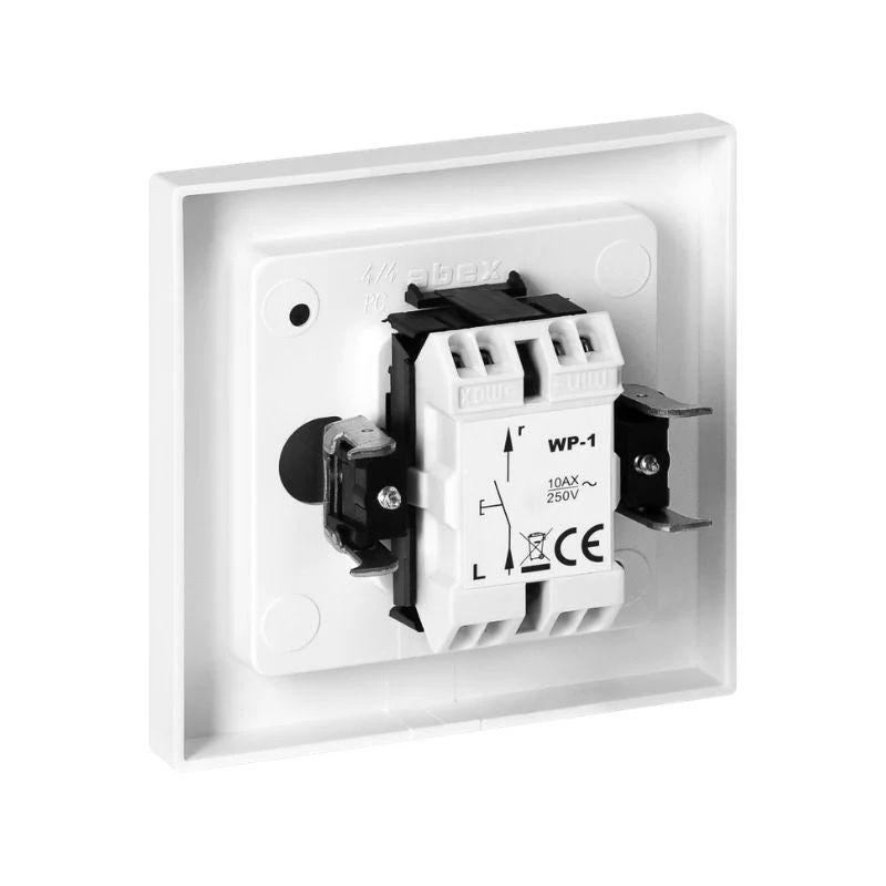 Interrupteur Va-et-Vient Simple Encastré 10A 250V + Plaque de Finition Simple - Blanc