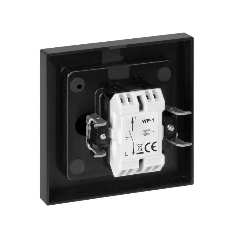 Interrupteur Simple Encastré 10A 250V + Plaque de Finition Simple - Noir