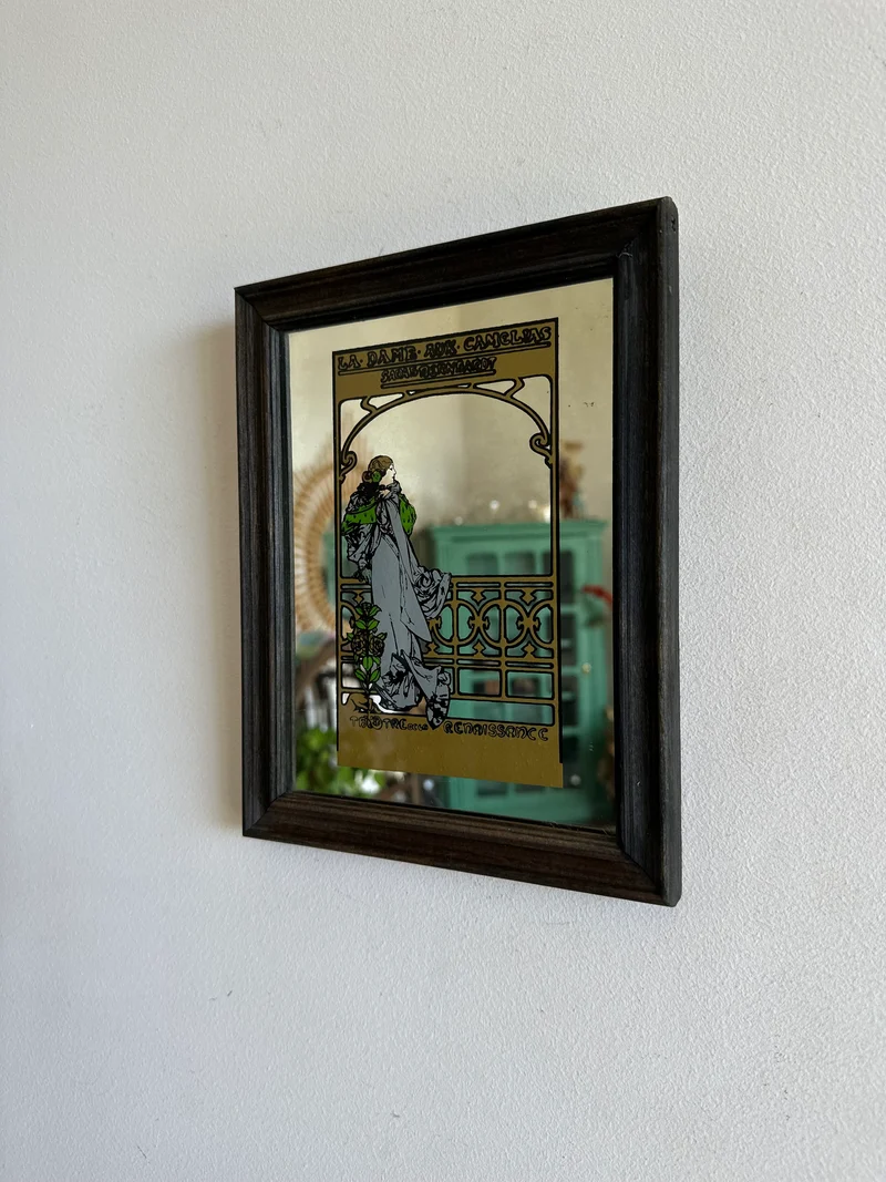 Miroir publicitaire La Dame aux Camélias années 70
