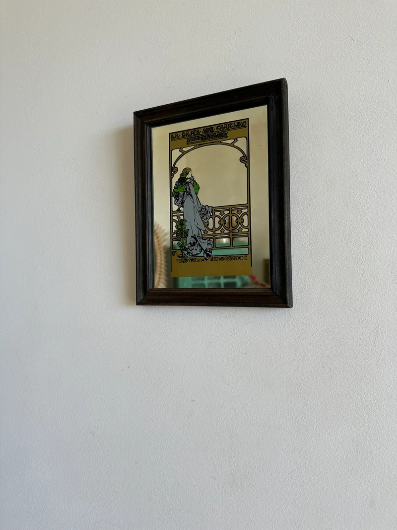 Miroir publicitaire La Dame aux Camélias années 70