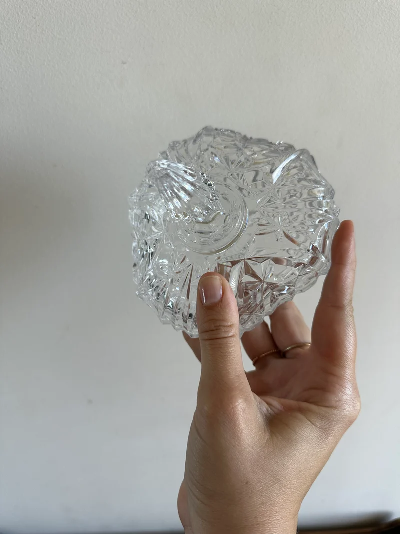 Bonbonnière en cristal triangle arrondi