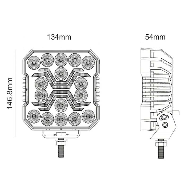 Lampe de travail LED Spider avec feu de position ambré / 60 W