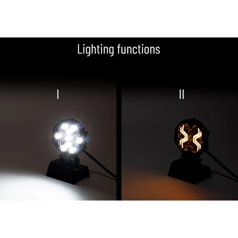 Lampe de travail ronde à LED Spider avec feu de position ambré