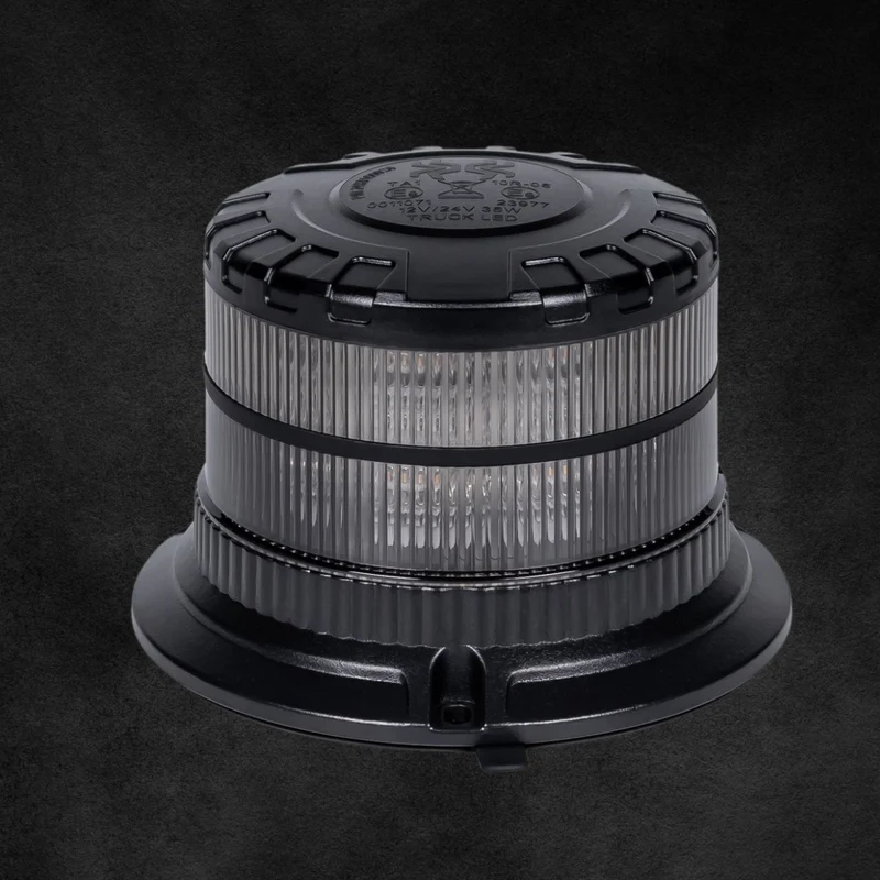 Balise LED à lentille foncée avec base magnétique et support à boulon