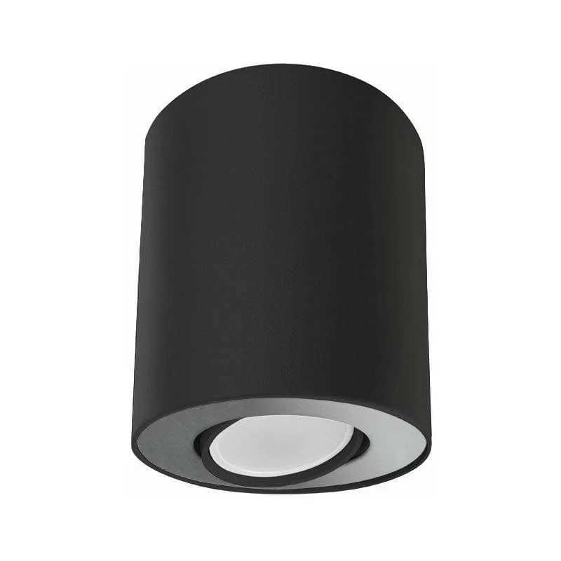 Spot en saillie rond noir et argent SET orientable