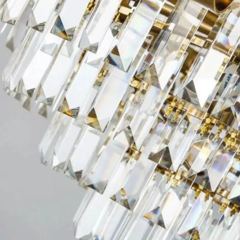 Plafonnier Haut de Gamme en Cristal – Art Déco, 3 ou 12 Têtes LED