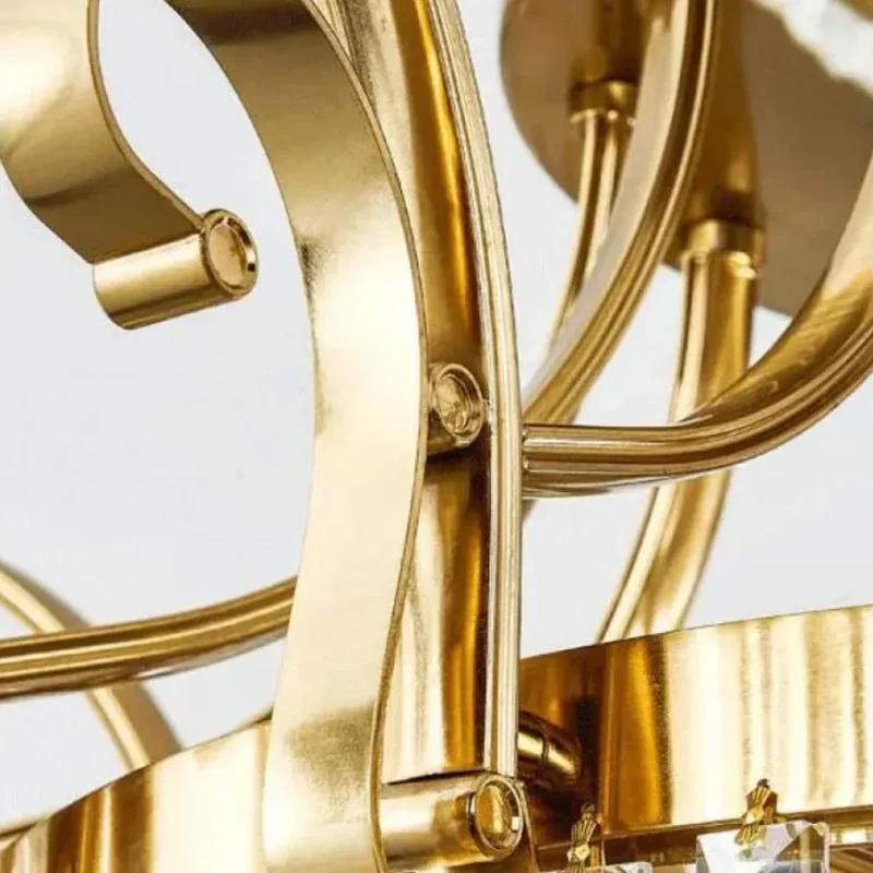 Plafonnier Haut de Gamme en Cristal – Art Déco, 3 ou 12 Têtes LED