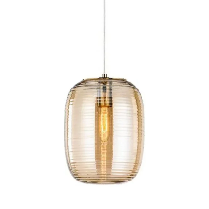 Suspension Cercle en Verre Rose Poudré – Contraste Chic avec le Gris