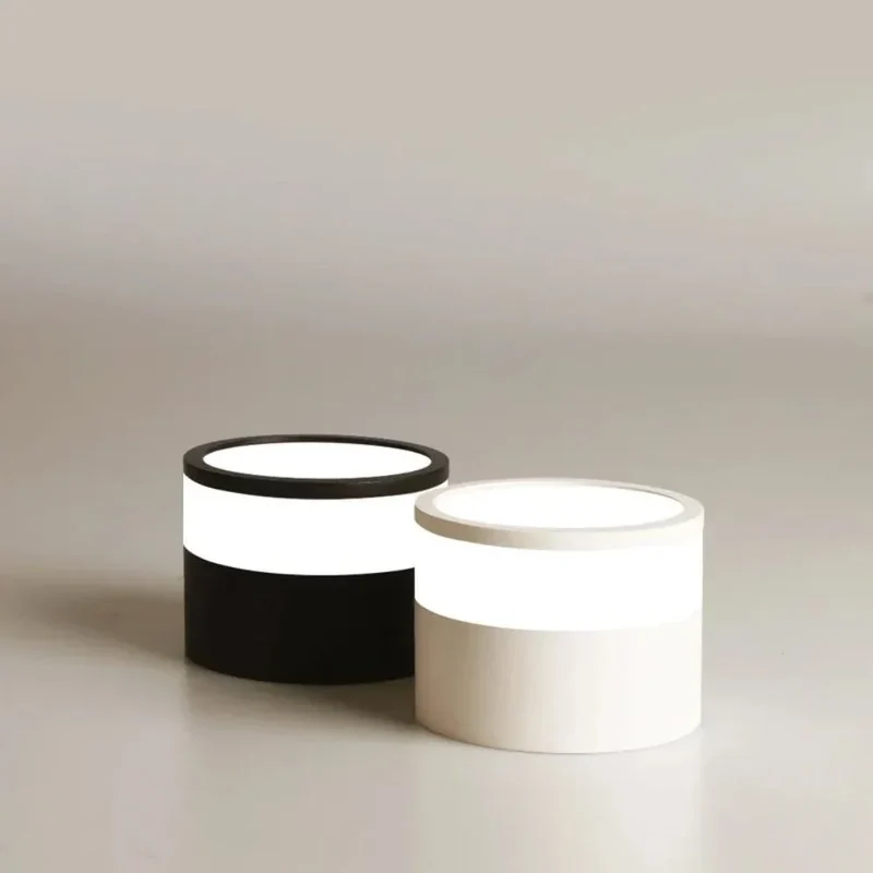 Mini Spot LED Coloré en Bois et Métal – Bande Arrondie, Multi-Teintes