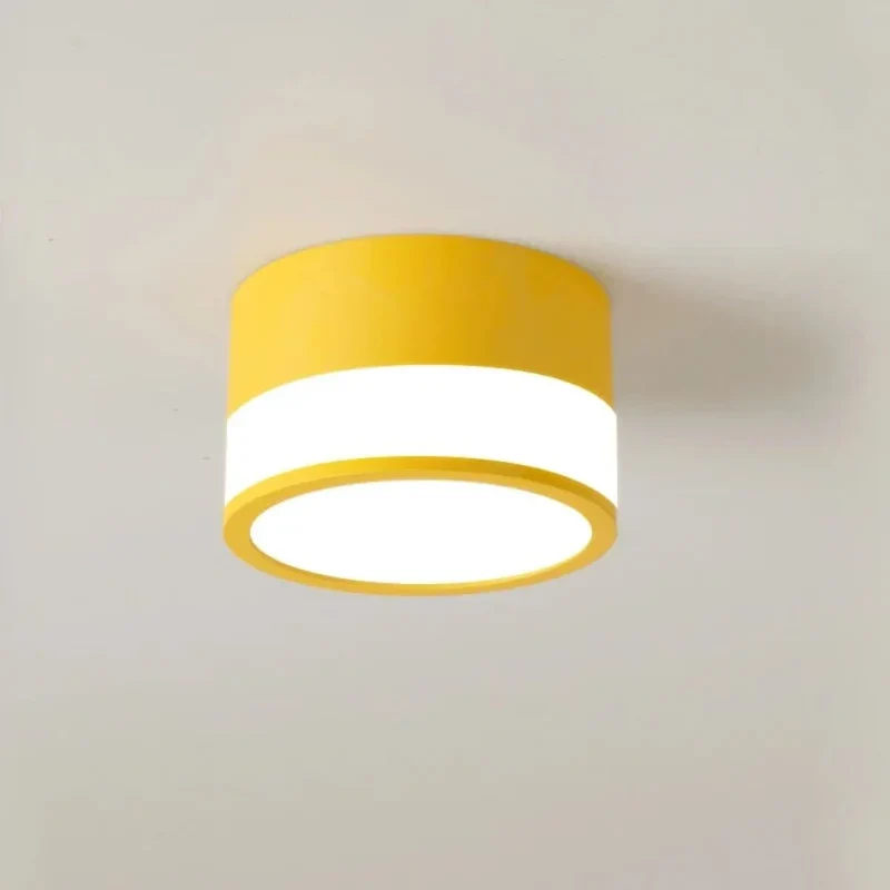 Mini Spot LED Coloré en Bois et Métal – Bande Arrondie, Multi-Teintes